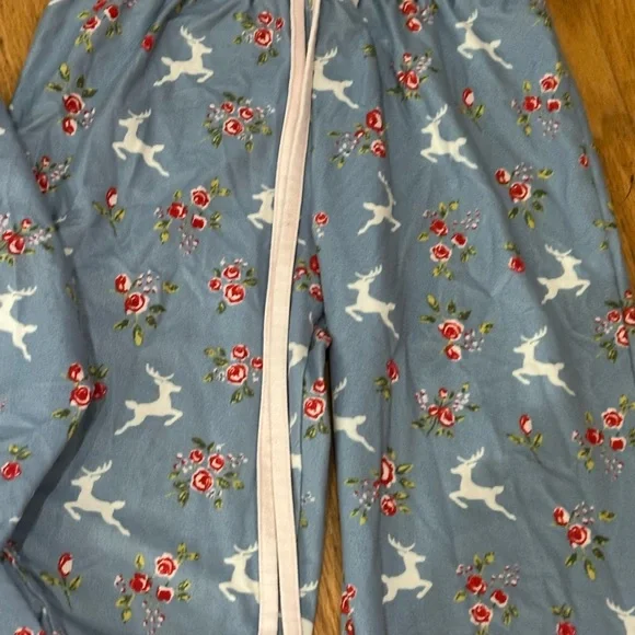 SweetHoney girls Christmas pajamas set deer floral size 10 - Picture 3 of 3